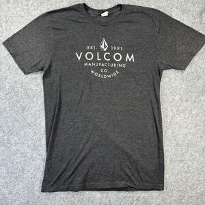 Volcom Shirt Mens Medium Gray EST 1991 Manufacturing Co Worldwide Logo Tee